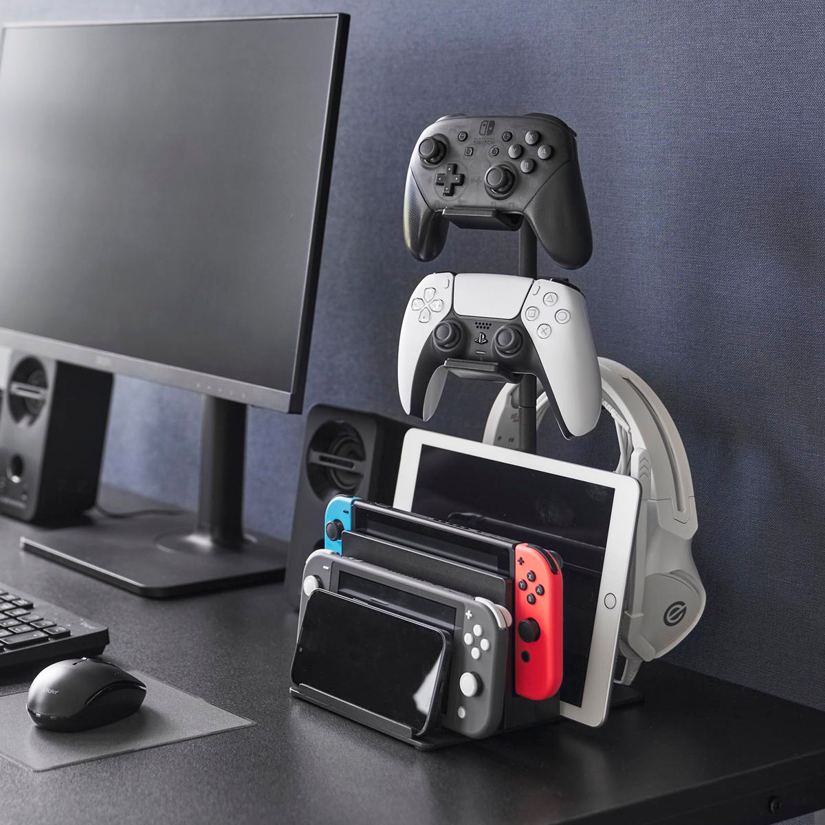 山崎実業 smart 仕切りが動くゲーム機＆コントローラースタンド