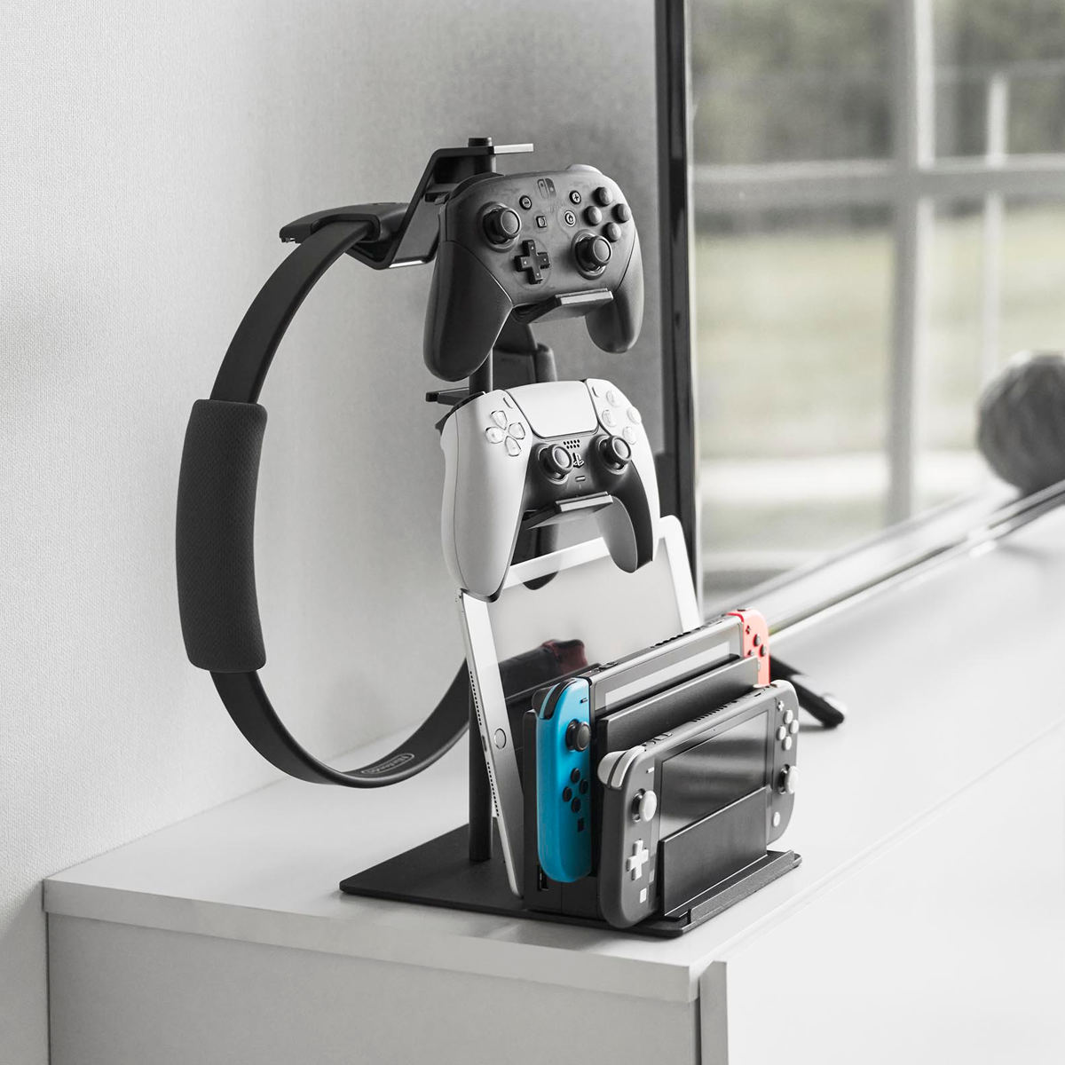 山崎実業 smart 仕切りが動くゲーム機＆コントローラースタンド