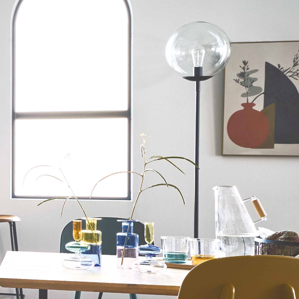 東谷 スタンドライト LED対応 電球付き 大理石 フロアライト （ ガラス