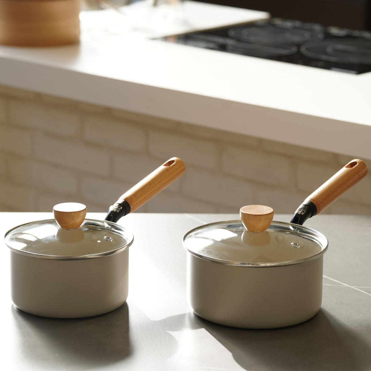 パール金属 片手鍋 18cm 深型 IH対応 ガラス蓋付き スプル （ ガス火