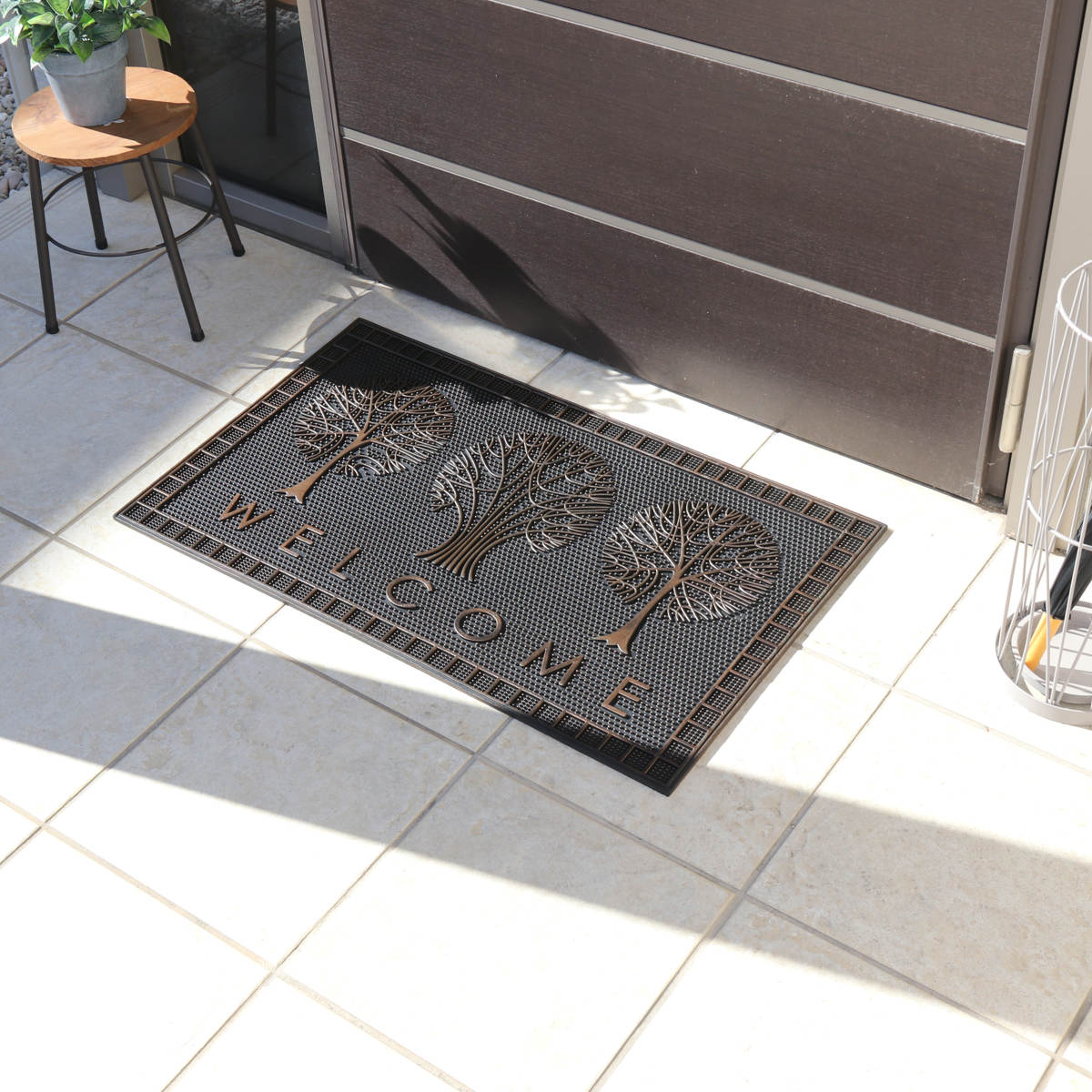 不二貿易（Fuji Boeki） 玄関マット 屋外 ラバーマット 北欧 45×75
