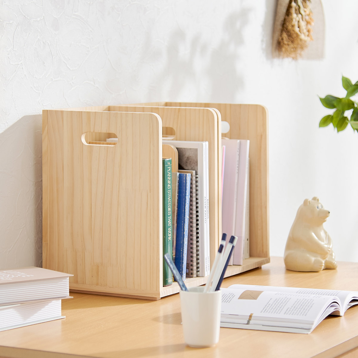 HAGiHARA（萩原） 本棚 ブックラック 2個組み 積み重ね ブックスタンド