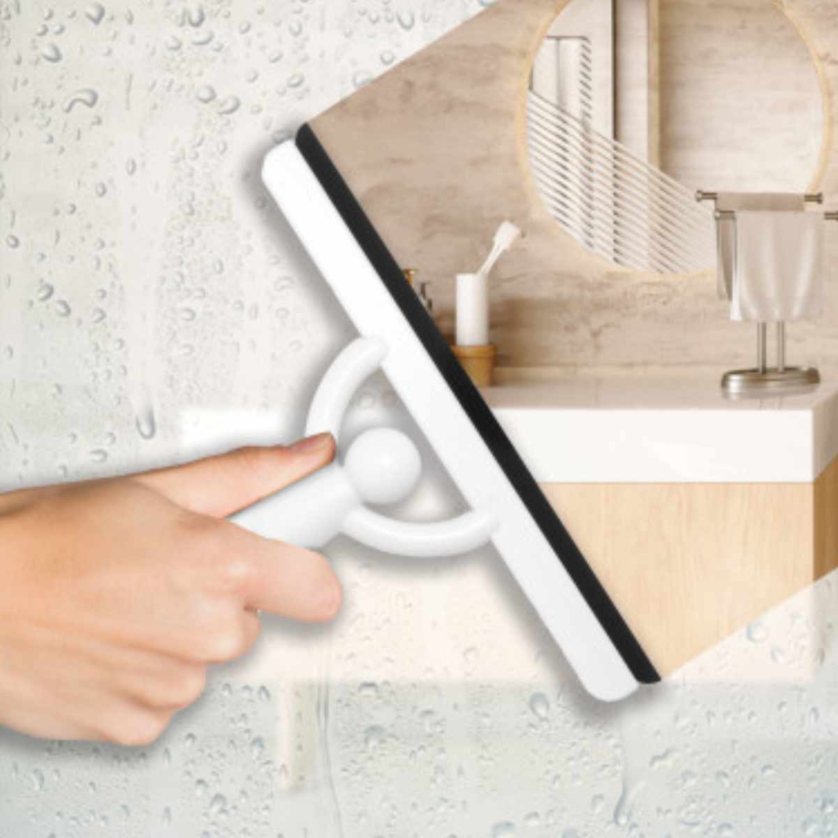 umbra 水切りワイパー バディー スクイージー アドヒーシブ 鏡 水滴 （ アンブラ 水切り お風呂掃除 窓掃除 かわいい ユニーク ）
