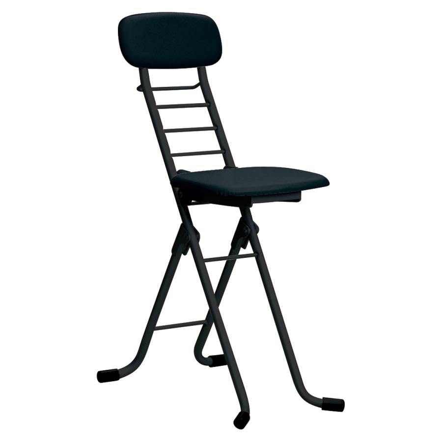 折りたたみ椅子 高さ調節 6段階調節 リリィチェア クッションタイプ スチール ブラックフレーム （ カウンターチェア ハイチェア 椅子 日本製 ）｜interior-palette｜02