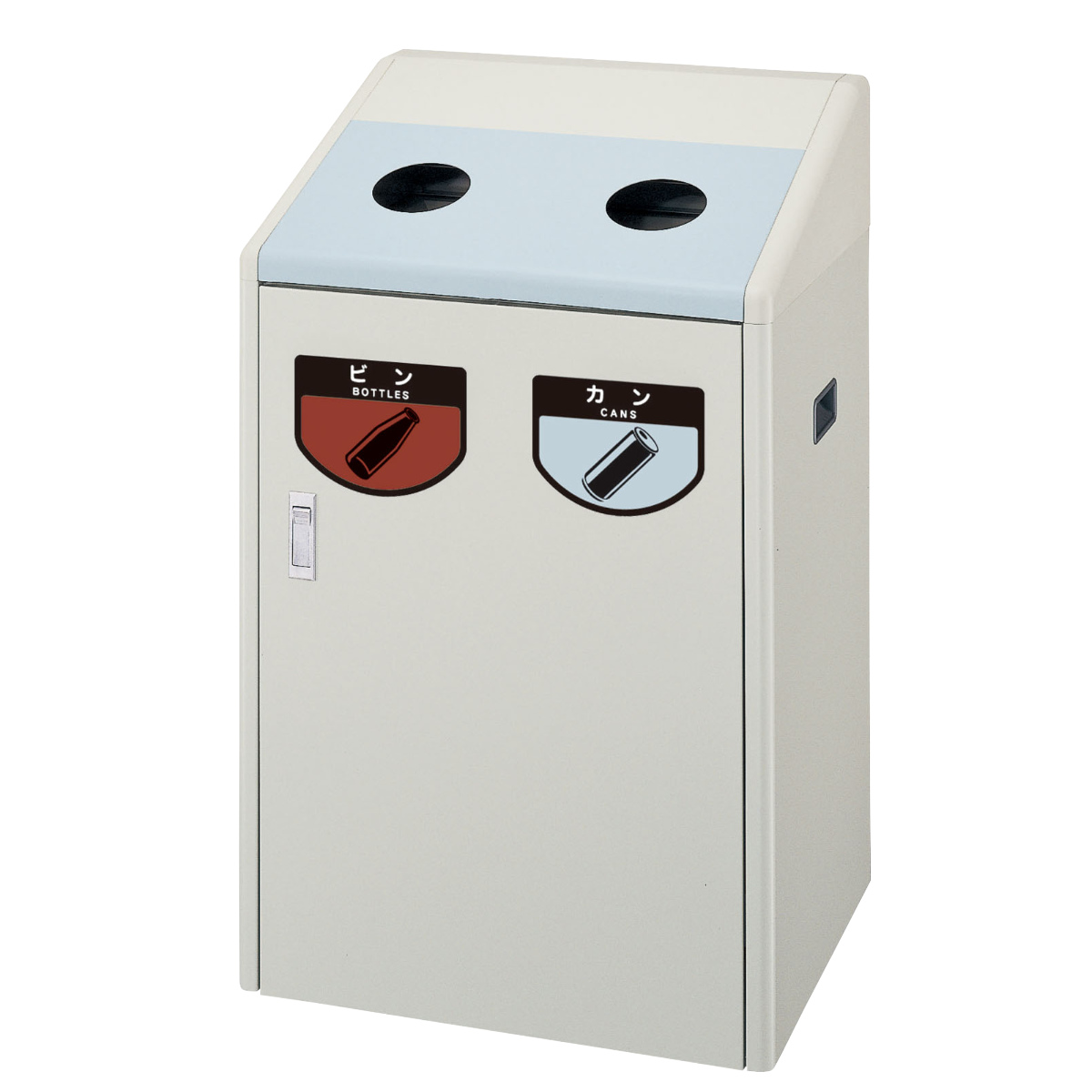 屋内用ゴミ箱 業務用ダストボックス 50L 25L×2 丸穴蓋 リサイクルボックス RB-K500W （ 法人限定 分別ゴミ箱 ヤマザキ ダストボックス 山崎産業 ）