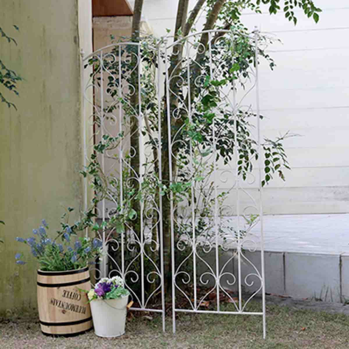 フェンス ブランティーク ホワイトアイアントレリス 高さ147cm 4枚組