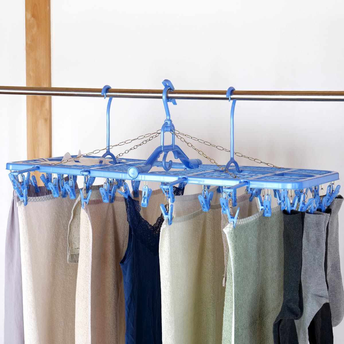 洗濯ハンガー 角ハンガー 超スーパー56 56ピンチ （ 洗濯 ハンガー ピンチハンガー 平干し スライド 折りたたみ ）