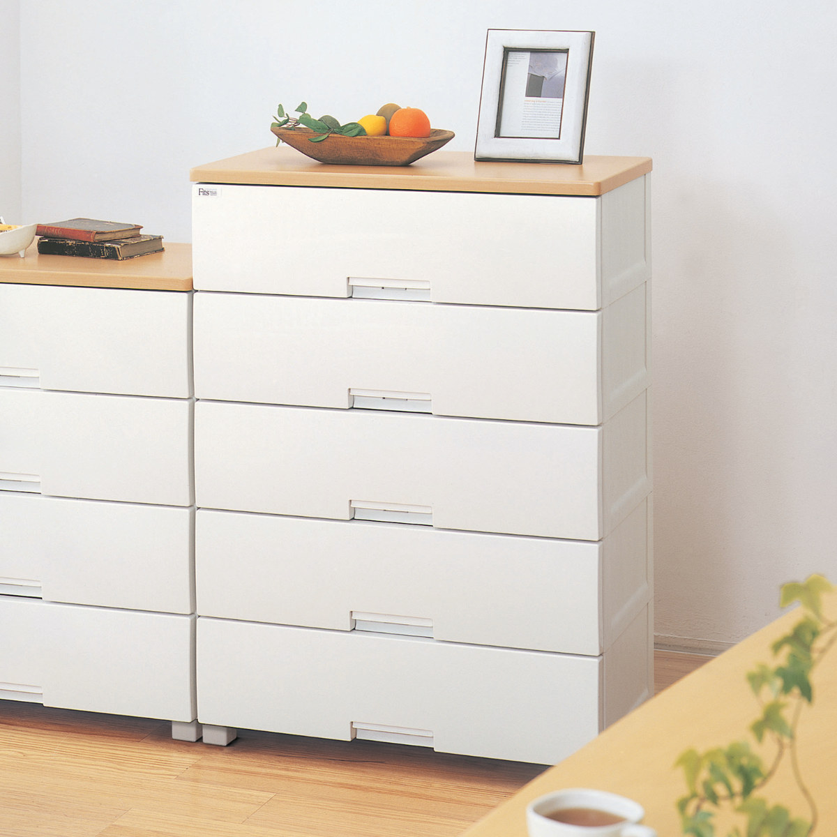 Fits フィッツプラス F7505 メープル 5段【1個】 Fits チェスト フィッツプラス 5段 幅75×奥行41×高さ105cm F7505