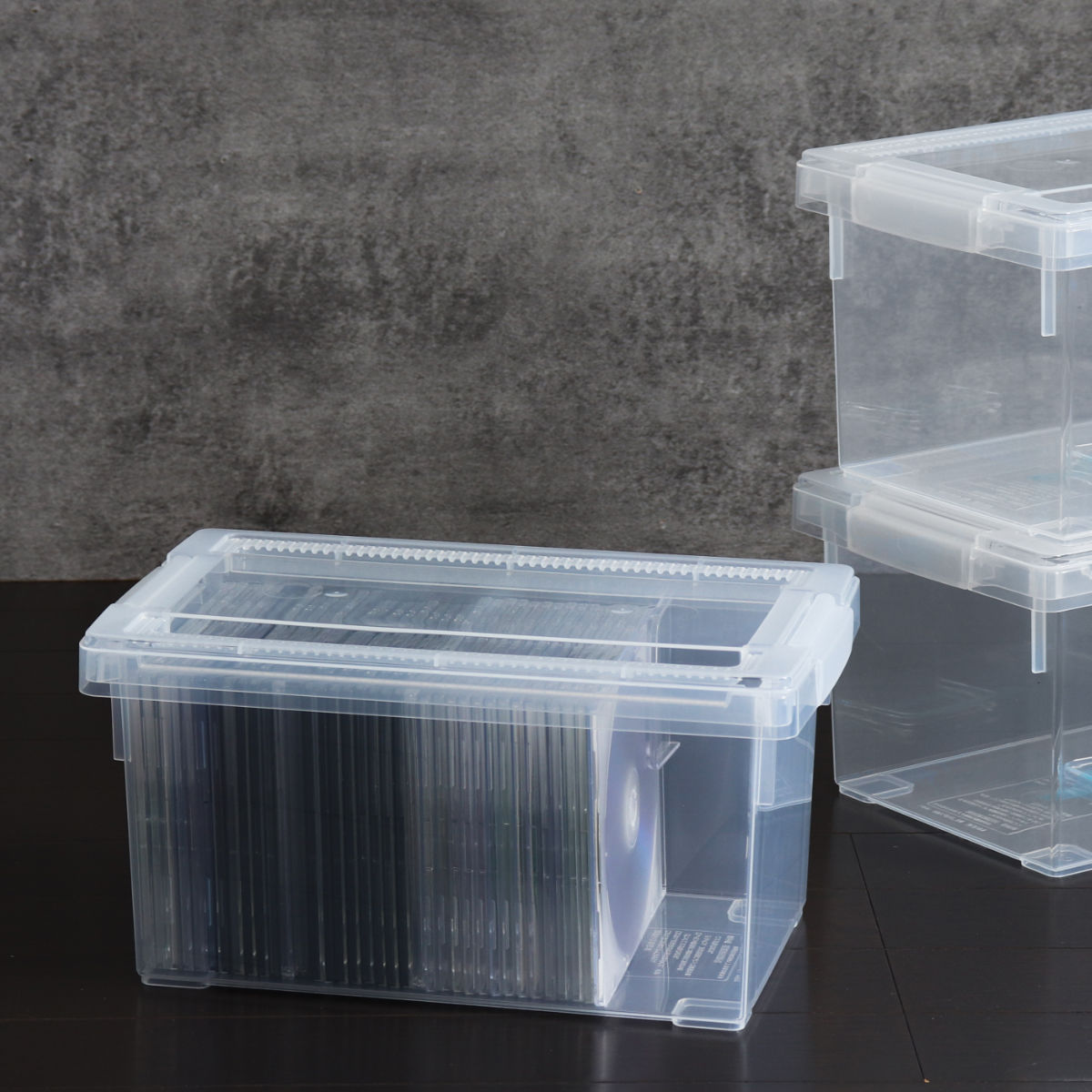 CD収納ケース いれと庫 CD用 ライト 18個セット （ 収納ケース 収納ボックス メディア収納 ボックス ケース フタ付き 積み重ね プラスチック 日本製 クリア ）