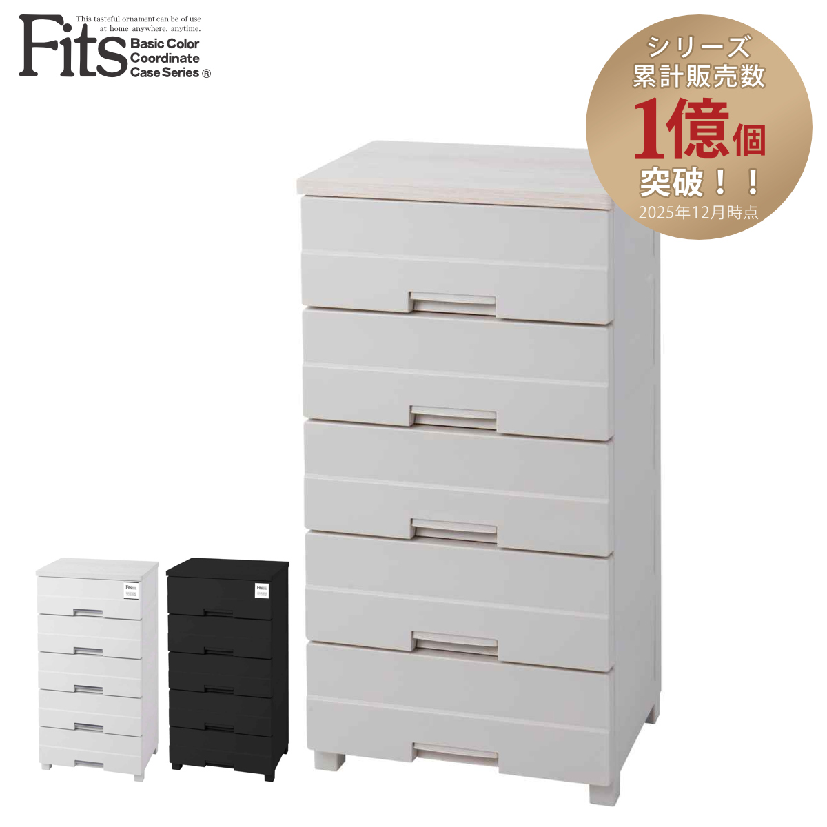 Fits チェスト プラスチック 5段 フィッツプラスイージー FE5505 幅
