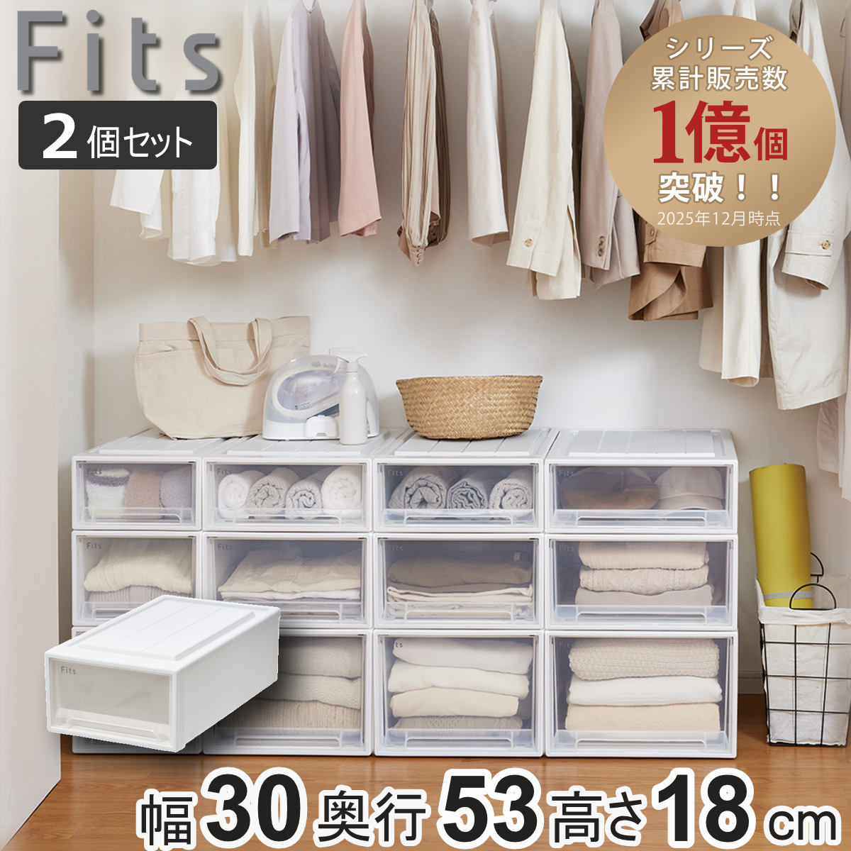 Fits 収納ケース フィッツ フィッツケース クローゼット S-30 2個