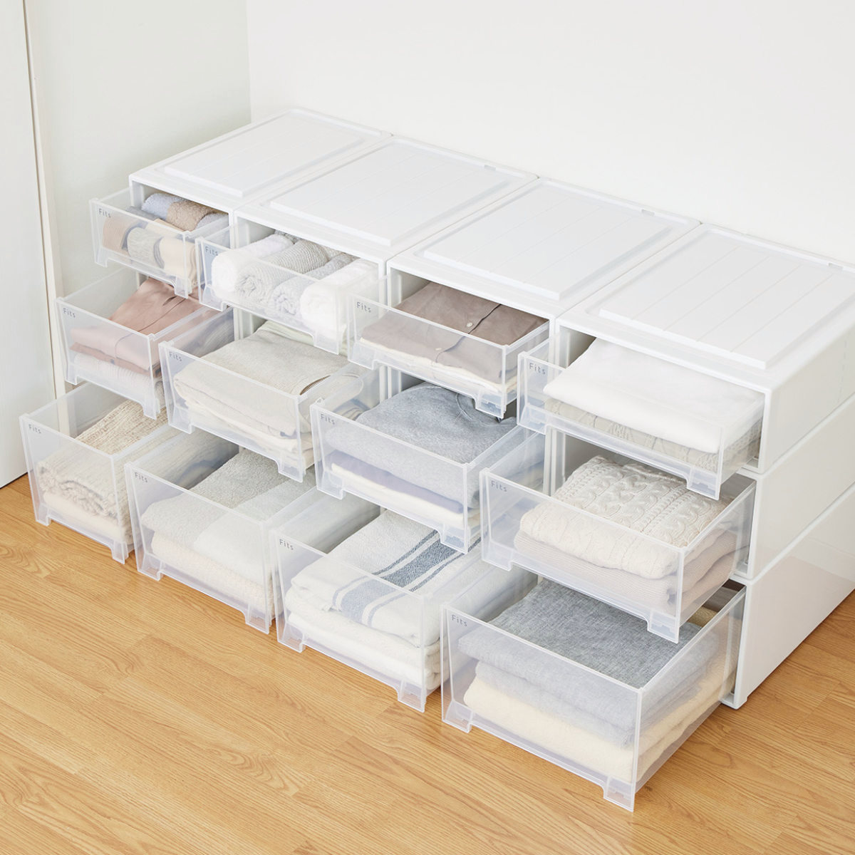 Fits 収納ケース フィッツ フィッツケース クローゼット L-30 同色4個