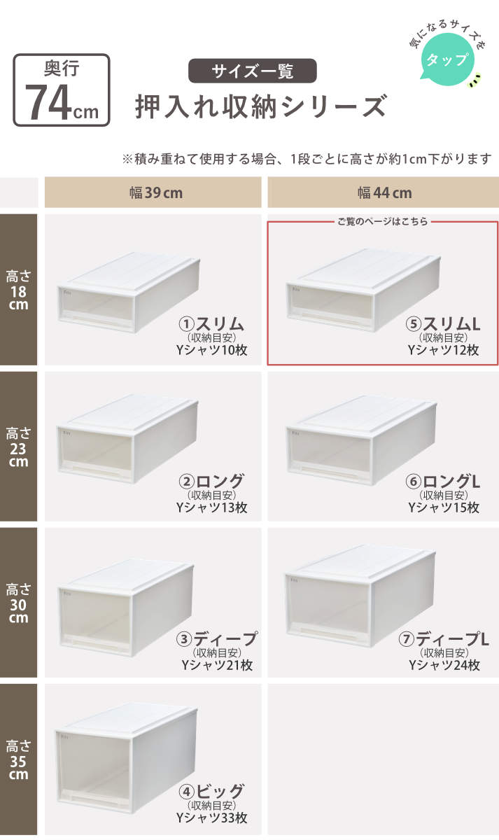 Fits 収納ケース フィッツ フィッツケース スリムL 引き出し 4個セット