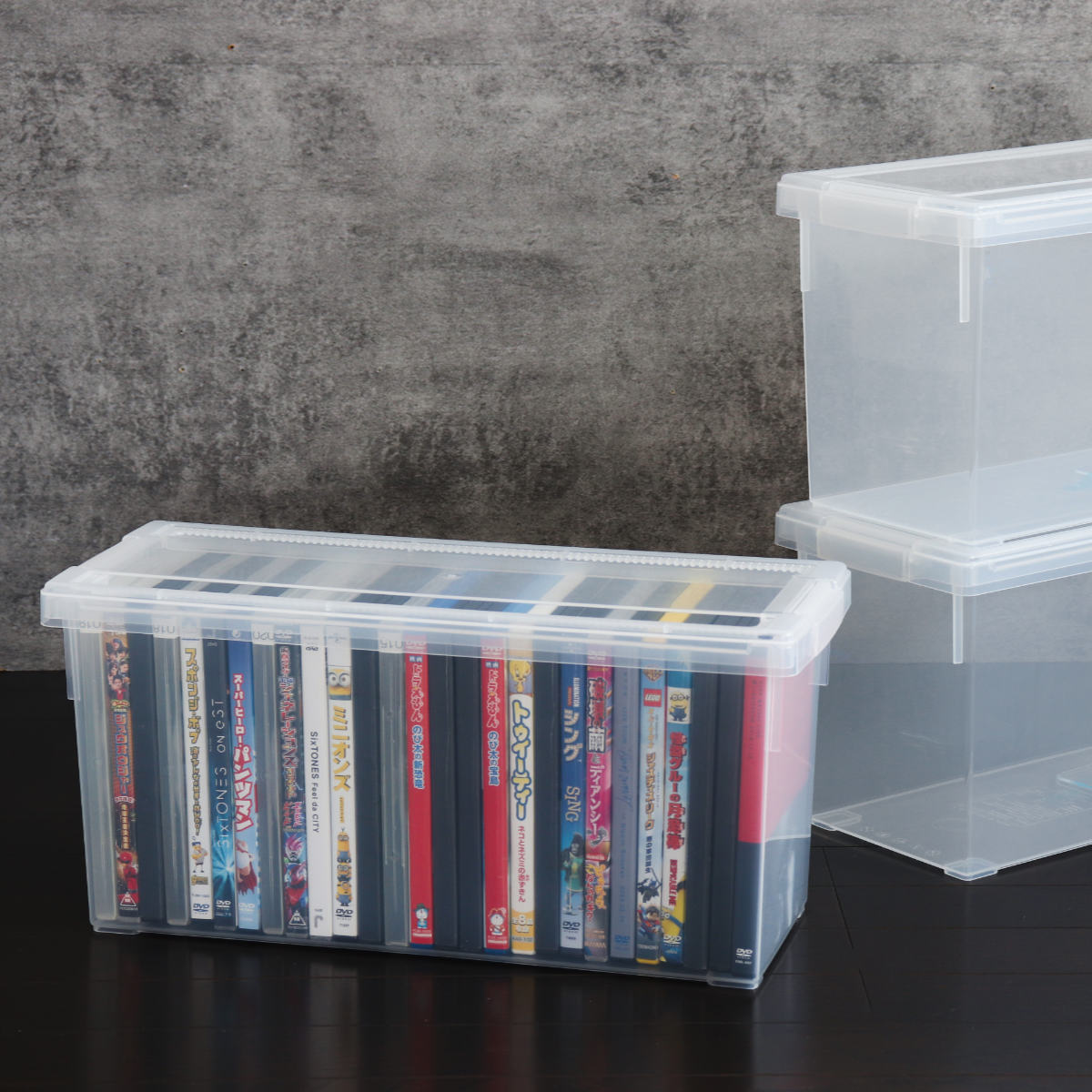 DVD収納ケース いれと庫 DVD用 2個セット （ 収納ケース 収納ボックス メディア収納 ボックス ケース フタ付き プラスチック 日本製 クリア 小物収納 ）