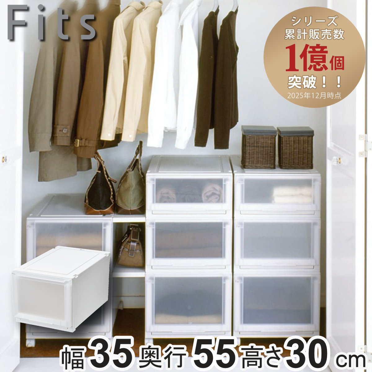 Fits 収納ケース 幅35×奥行55×高さ30cm フィッツケース アドバンス