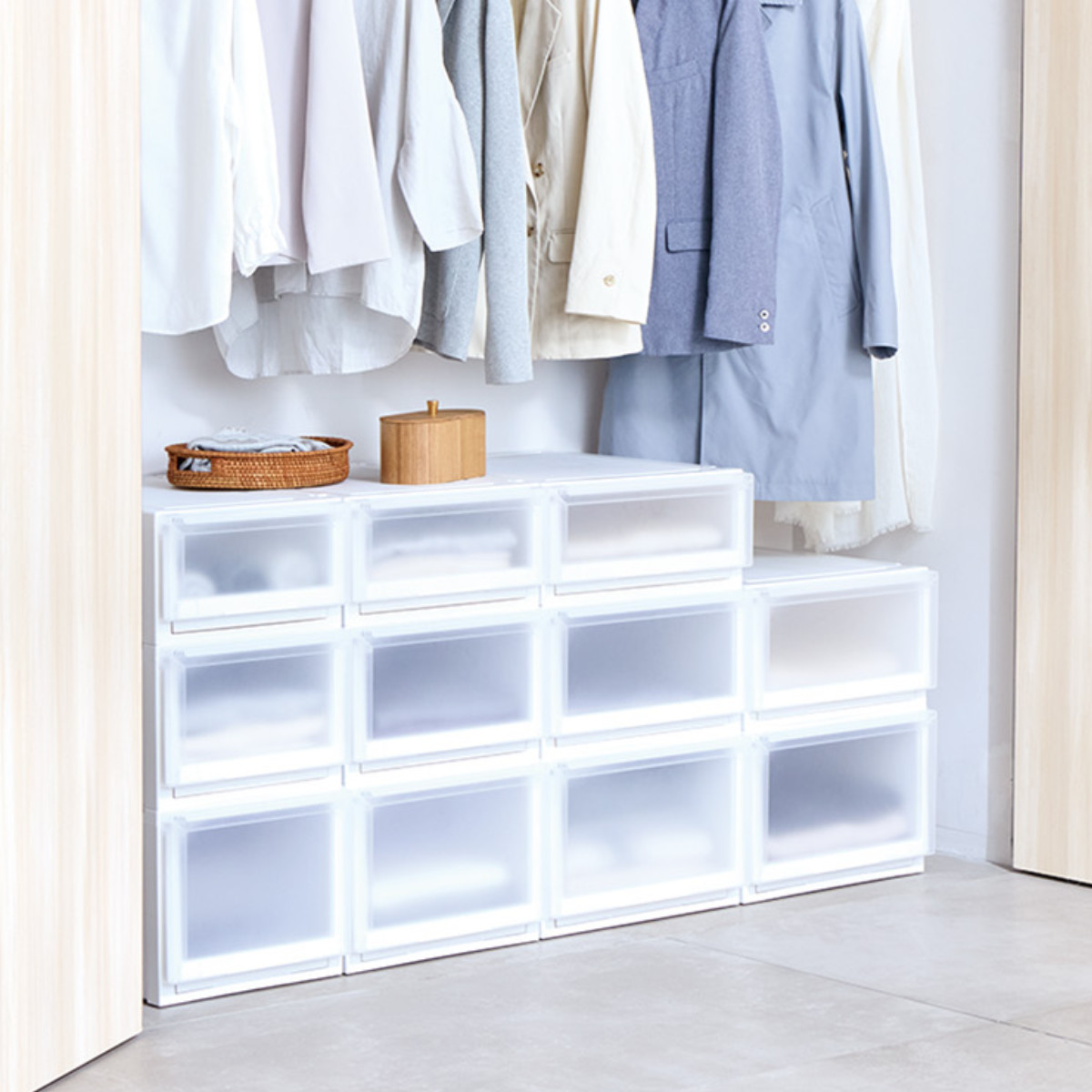 Fits 収納ケース 4個セット 幅45×奥行55×高さ25cm フィッツケース