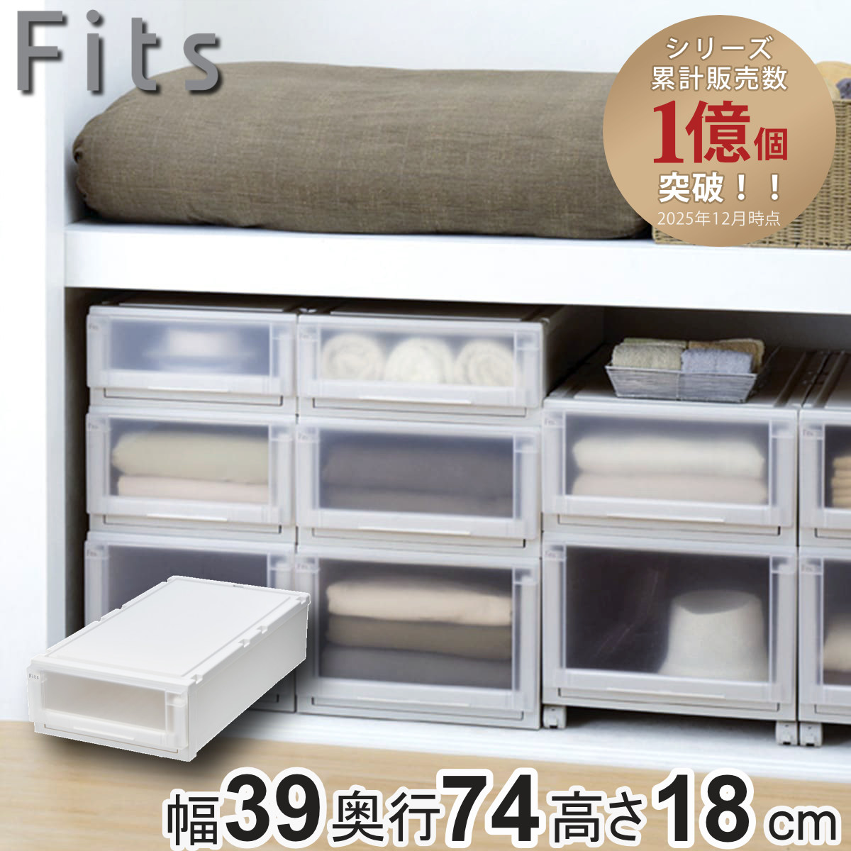 Fits 収納ケース 幅39×奥行74×高さ18cm フィッツケース アドバンス 74