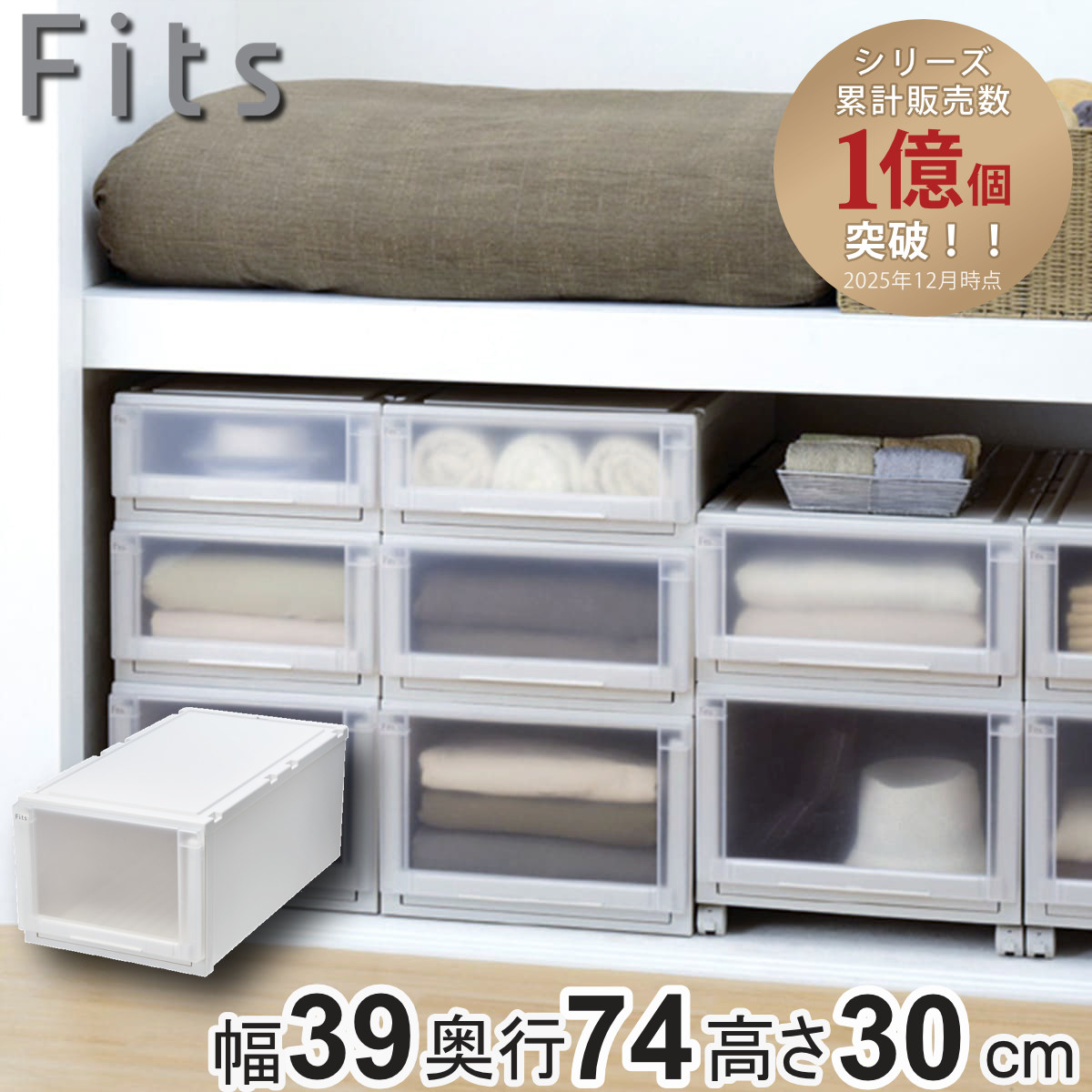 Fits 収納ケース 幅39×奥行74×高さ30cm フィッツケース アドバンス 74