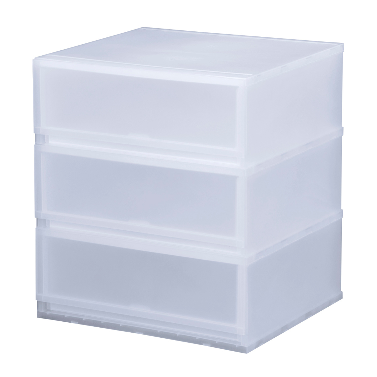 収納ボックス　分格設計　収納ケース　化粧品収納ボックス　プラスチック製51I 伸和（SHINWA） 収納ケース プラスト 半透明タイプ 3段 幅51×高さ57cm