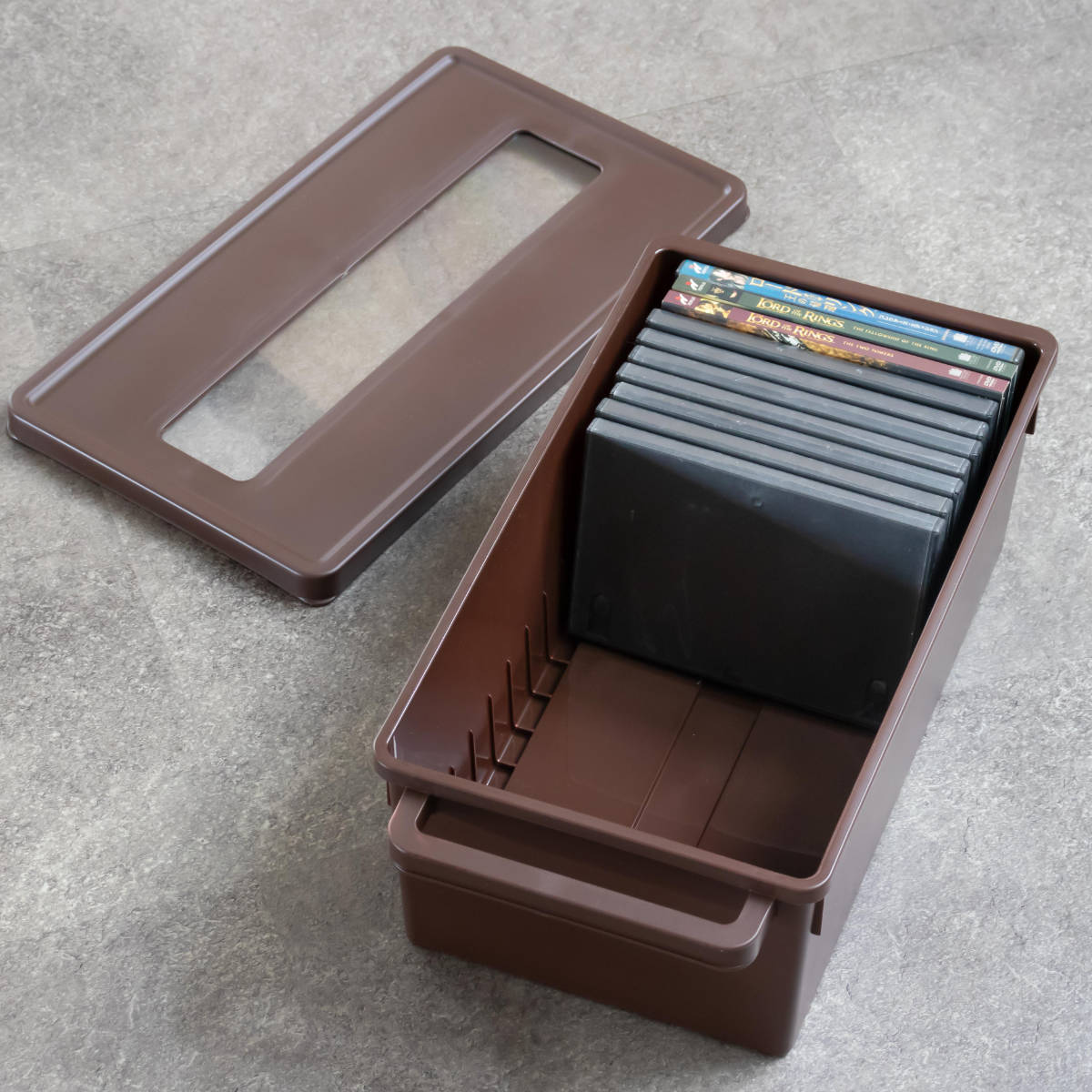 ���[�P�[�X ���f�B�A�R���e�i DVD�p �u���E�� ��44.9×���s23.3×����15.7cm �i DVD���[�P�[�X ���[�{�b�N�X ���f�B�A���[ �{�b�N�X �P�[�X �j