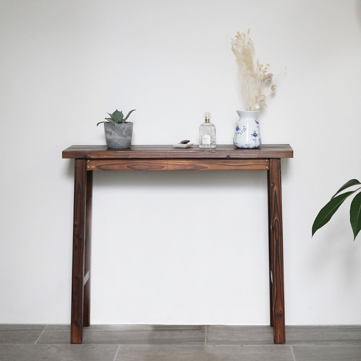 花台 焼杉スツール風スタンド 大 （ プランター台 フラワーラック 飾り台 プランターラック フラワー スタンド 木 スクエア ）