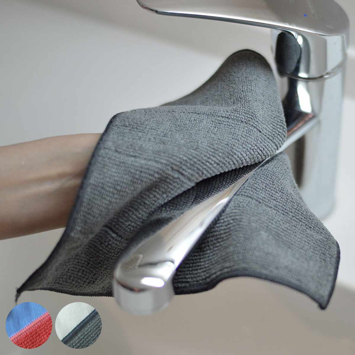 ふきん ダブルクロス 両面色違い 掃除 水だけで簡単 洗濯機OK 多用途 （ 手袋タイプ クロス 掃除用 雑巾 水だけでOK 拭き掃除 ほこり 鏡 ）