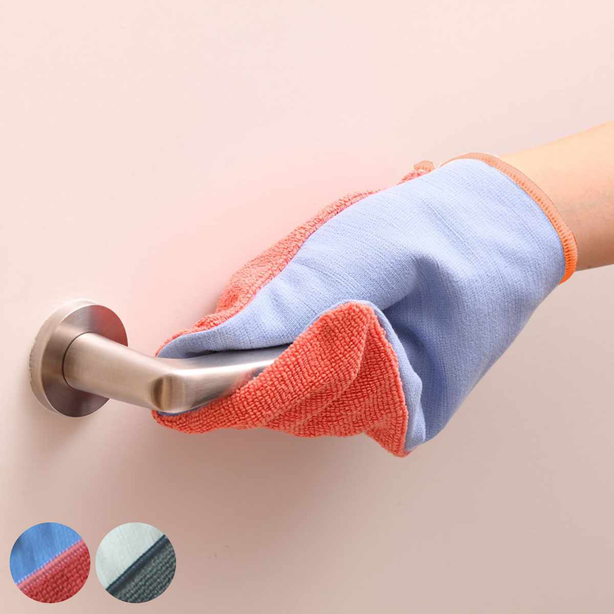ふきん マルチグローブ 両面色違い 掃除 水だけで簡単 洗濯機OK 多用途 （ 手袋タイプ クロス 掃除用 雑巾 水だけでOK 拭き掃除 ほこり 鏡 ）