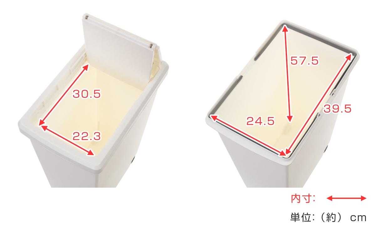 ゴミ箱 45L スライドペール リーフ ふた付...の詳細画像4