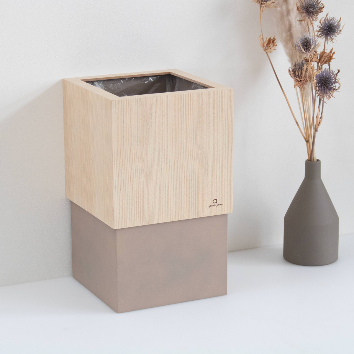 ヤマト工芸 ゴミ箱 木製 10L W CUBE セン 袋が見えない 日本製