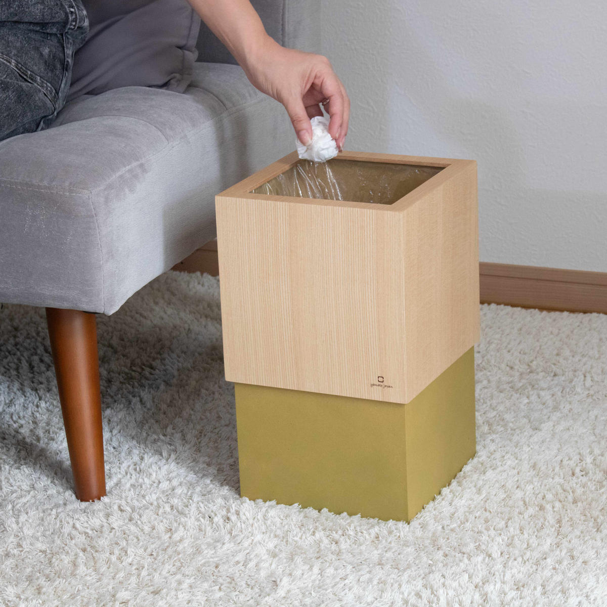 ヤマト工芸 ゴミ箱 木製 10L W CUBE セン 袋が見えない 日本製