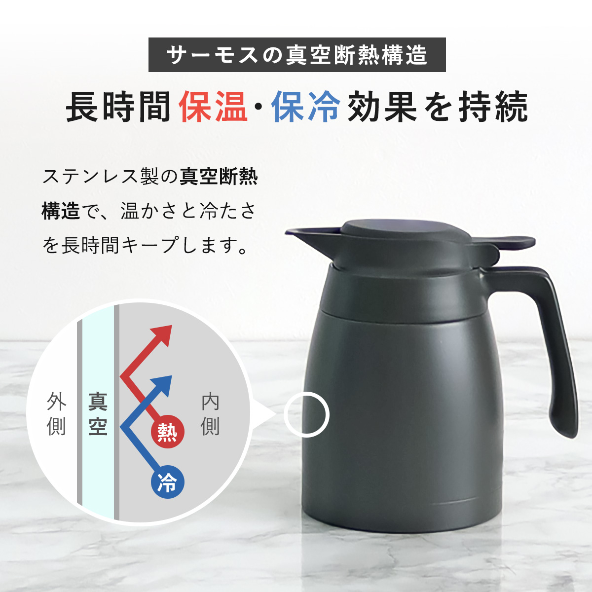 THERMOS（サーモス） ポット 1L ステンレスポット （ THERMOS