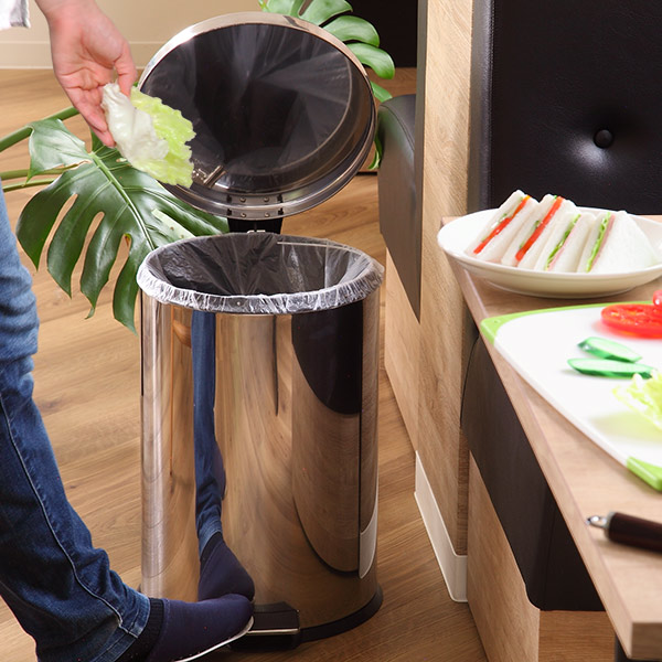 パール金属 ゴミ箱 20L ふた付き ペダル ステンレス 丸型 （ 20