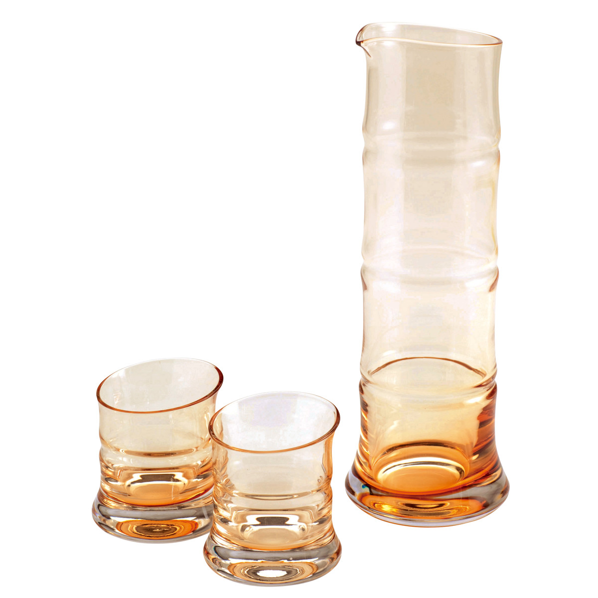 廣田硝子 酒器 酒器揃 大 青竹 金竹 氷竹 （ ガラス 日本製 2合 長注器