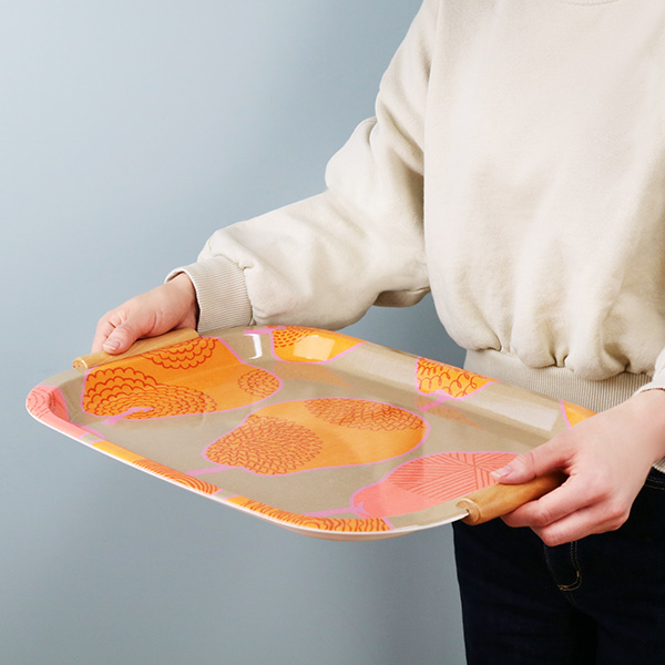 トレー 46cm isso ecco イッソ・エッコ ファブリックトレー 持ち手付き