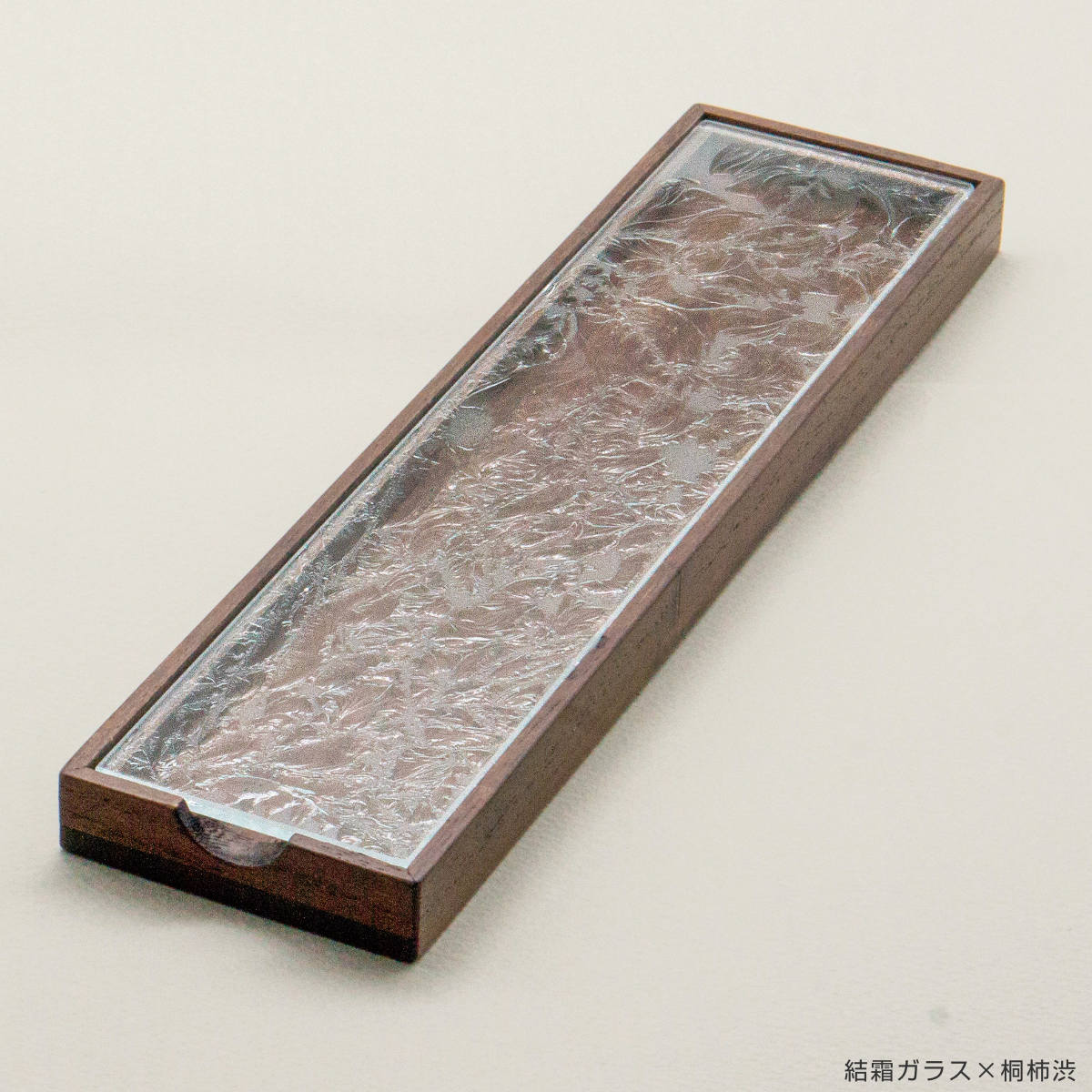 廣田硝子 皿 江戸切子 （ ガラス 日本製 お皿 プレート 桐 木製 角型