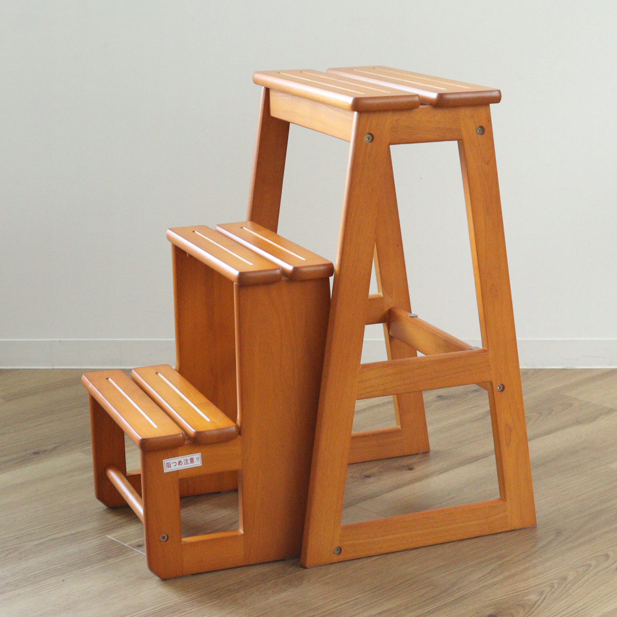 踏み台 3段 ステップチェア スツール 天然木 完成品 （ 木製 ステップ台 脚立 台 2WAY チェア イス 椅子 足台 玄関 キッチン 安定 頑丈 丈夫 踏台 ）_11