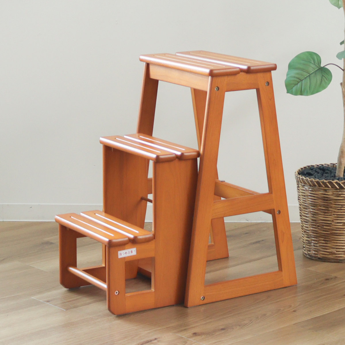 踏み台 3段 ステップチェア スツール 天然木 完成品 （ 木製 ステップ台 脚立 台 2WAY チェア イス 椅子 足台 玄関 キッチン 安定 頑丈 丈夫 踏台 ）