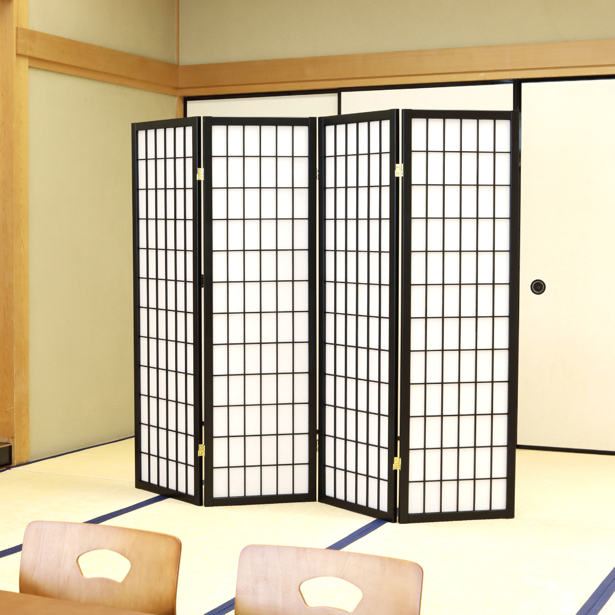 衝立 4連 高さ150cm 折りたたみ 天然木...の詳細画像4