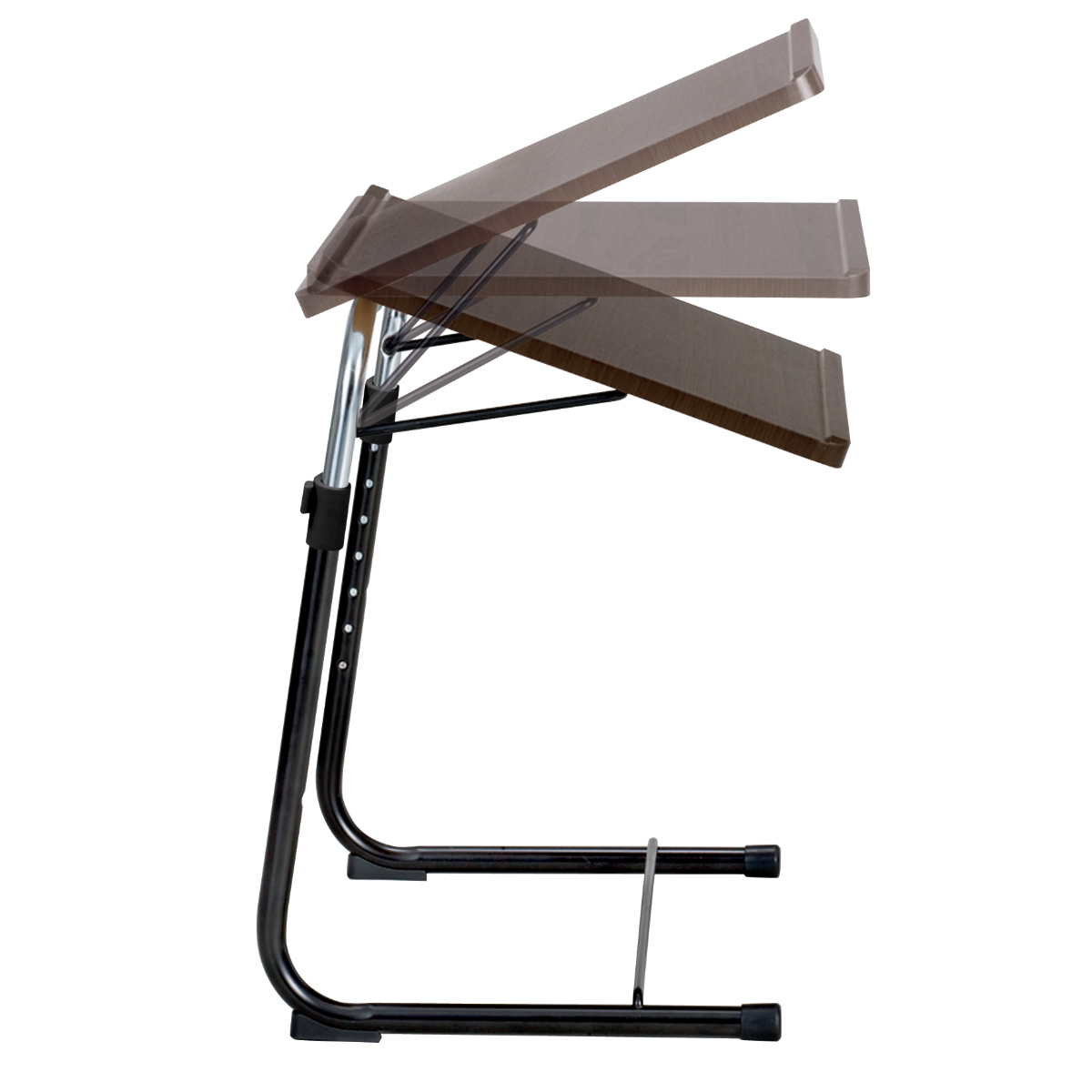 弘益 折り畳みサイドテーブル ブラウン 角度調節 （ 折りたたみ