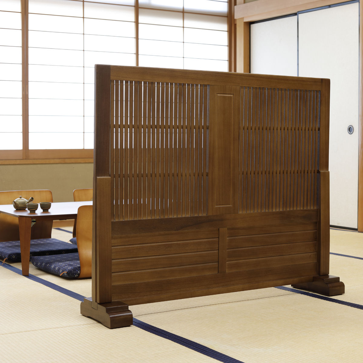 弘益 和風衝立 幅120cm 高さ101cm 桐製 天然木 （ 衝立 パーテーション