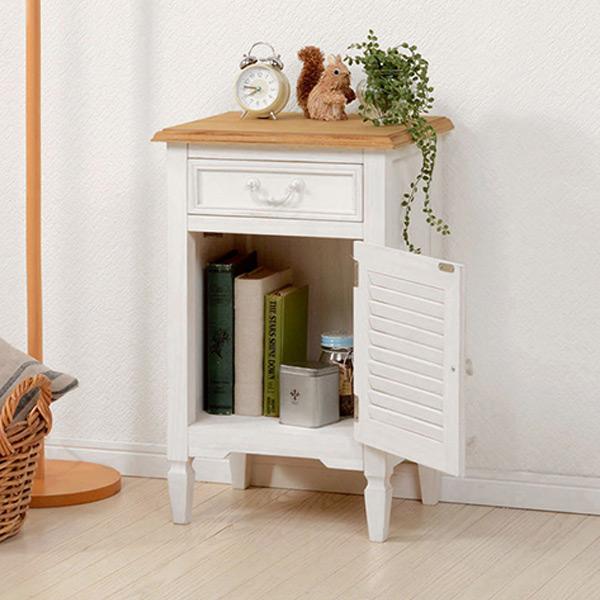 サイドチェスト 幅40cm コンパクト 姫系 木製 アンティーク調