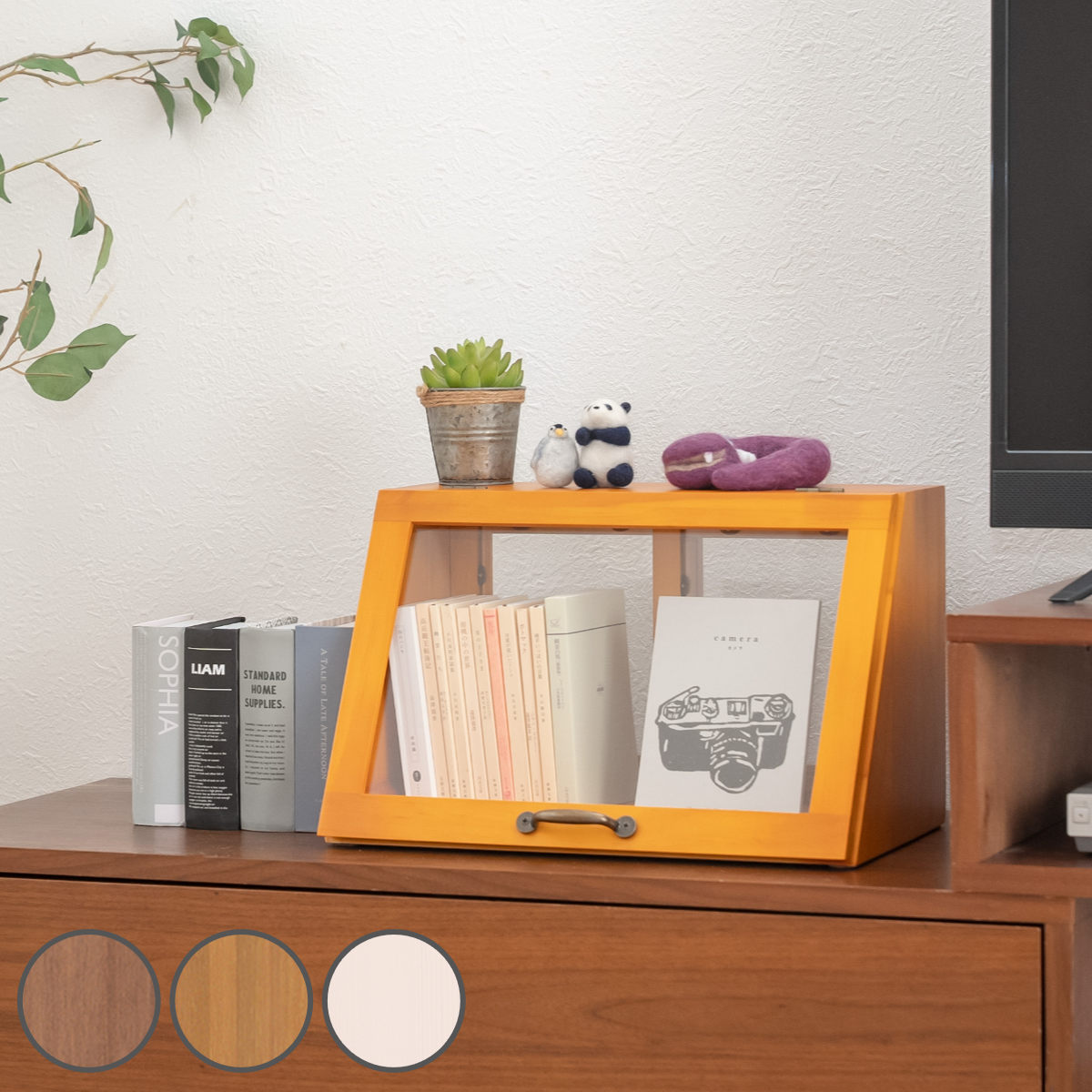 HAGiHARA（萩原） ガラスケース 幅40cm 1段 カウンター上収納 ラック