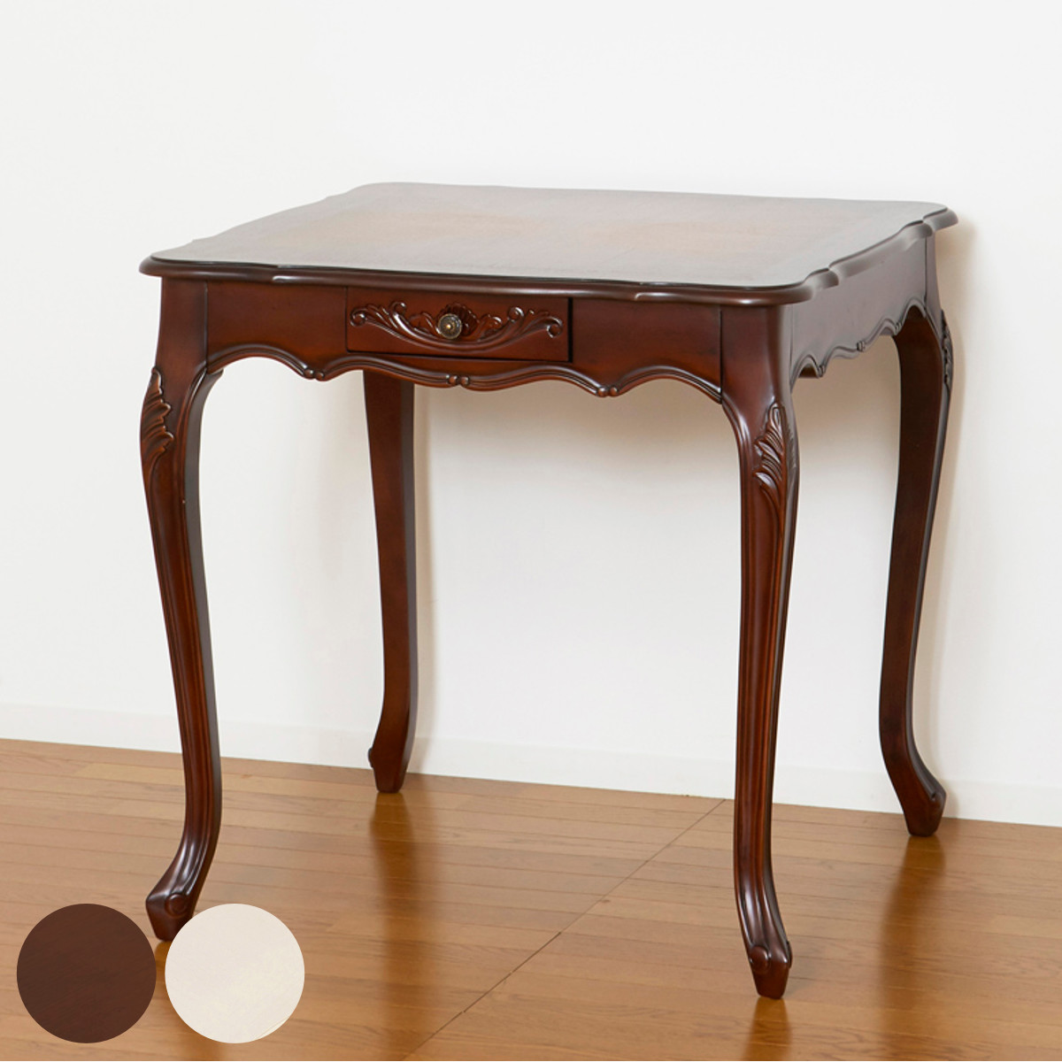 さるこダークブラウン 木製 文机 曲線デザイン猫脚(=^・^=) Amazon.co