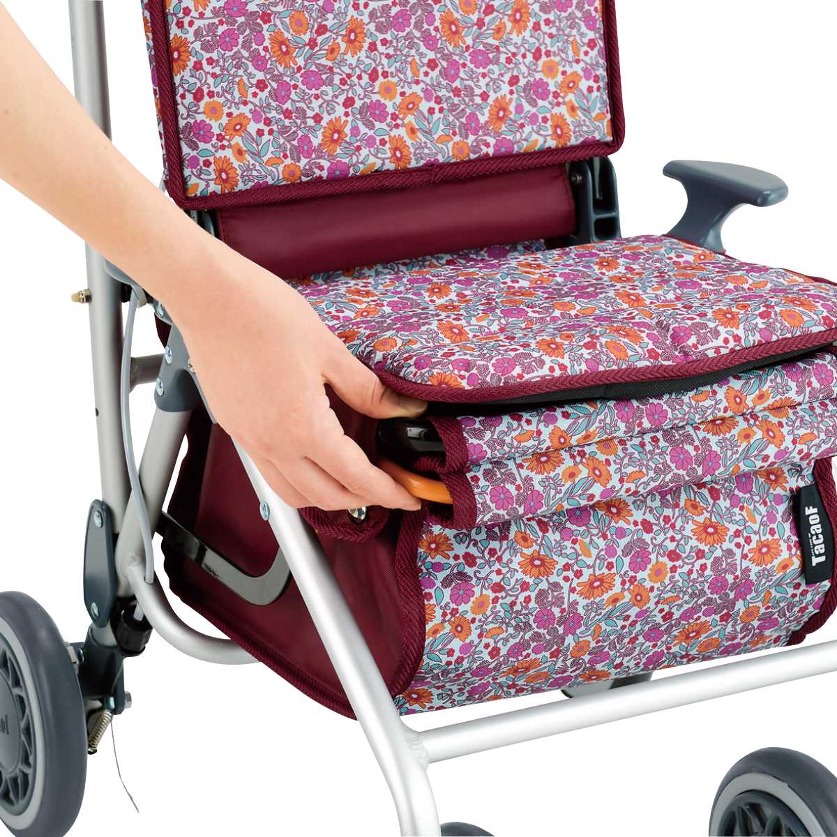 シルバーカー ミドルタイプ カゴノアM コンパクト 座れる 幸和製作所 （ カート 歩行器 歩行車 折りたたみ 軽量 アルミ製 大容量 歩行補助 介護 おしゃれ ）_11