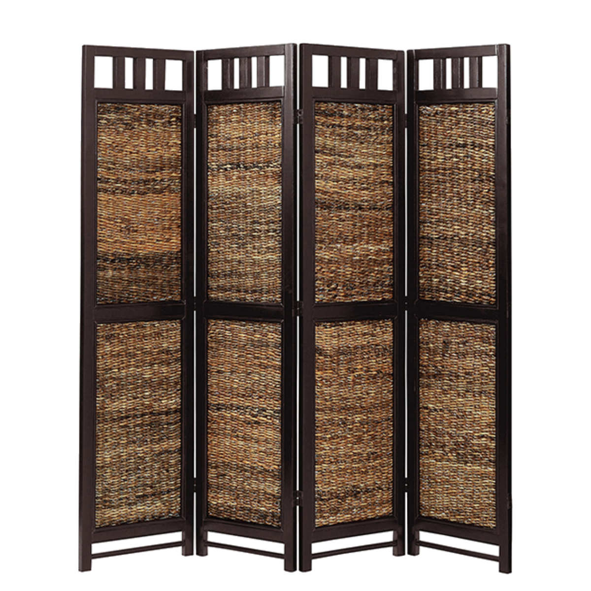 衝立 スクリーン 4連 アジアン家具 Banana Leaf 高さ160cm （ ついたて パーテーション パーティション アジアン バナナリーフ ）