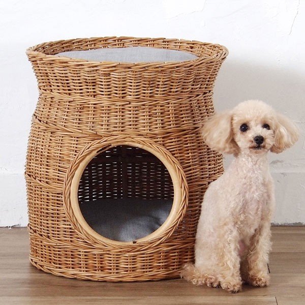 籐 ペットハウス クッション付 丸型 ラタン製 Natural rattan 直径40cm （ ペットベッド ペット専用 猫用 犬用 猫ちぐら 猫ハウス  犬ハウス ） : 4940765023158 : インテリアパレットヤフー店 - 通販 - Yahoo!ショッピング