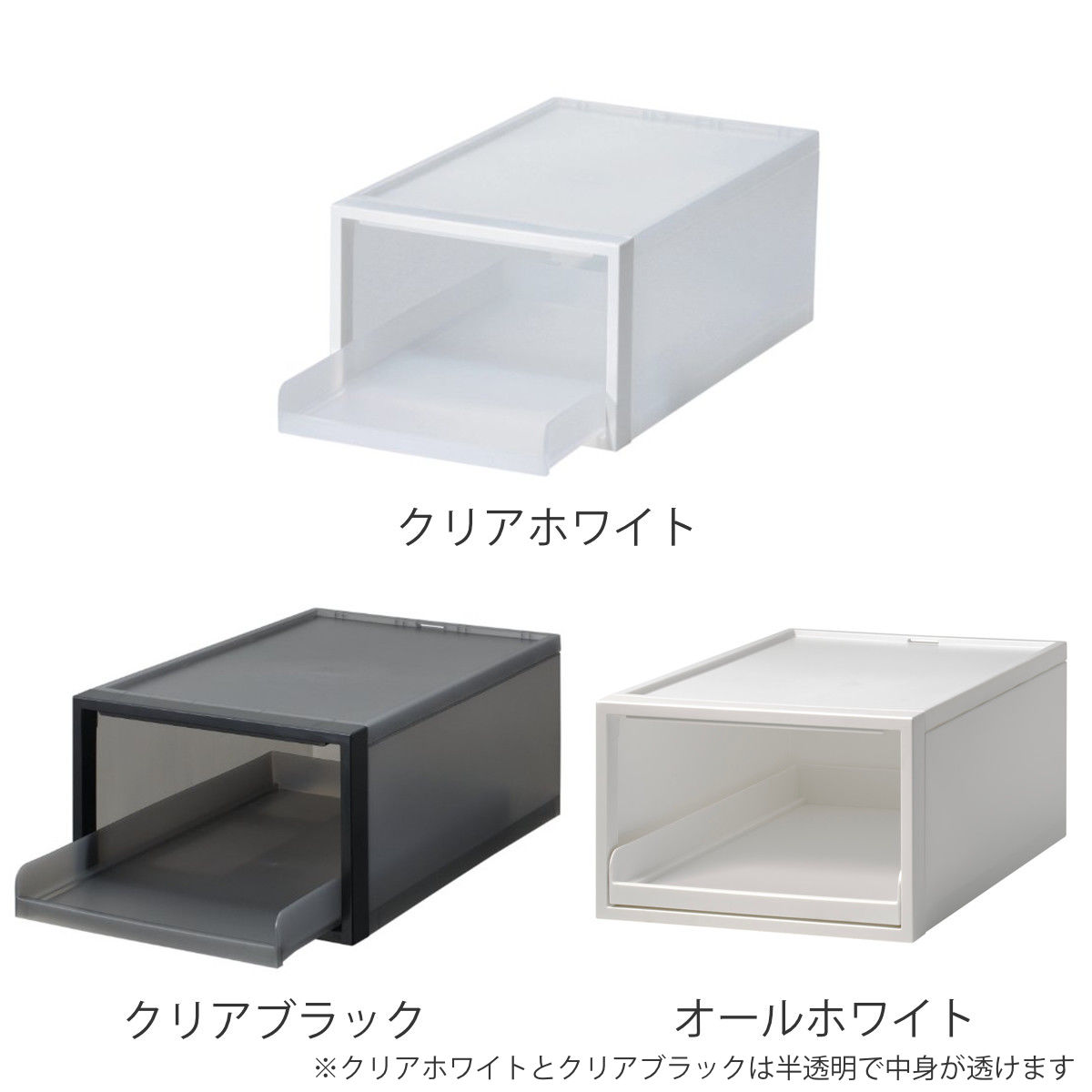 収納ケース トレータイプ クローゼットシステム 高さ21.5cm 日本製 同色3個セット （ 収納 衣装ケース トレー トレイ 収納ボックス クローゼット収納 ）_5