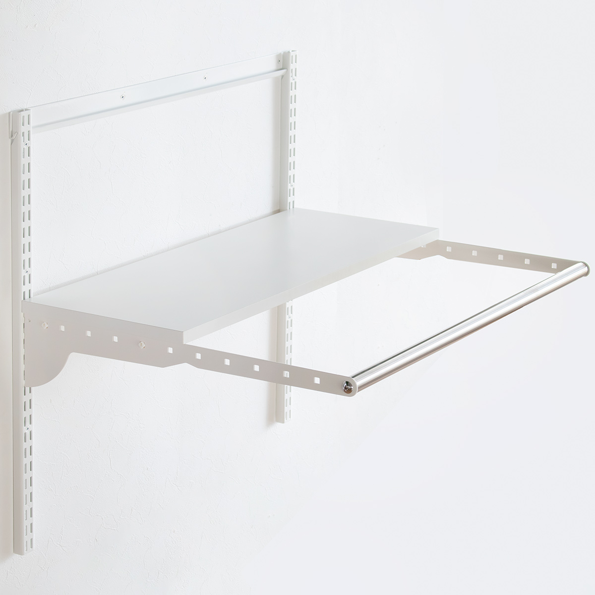 壁面収納 フィットラック ランドリー棚セット 幅75×奥行60cm 棚板奥行30cm （ 棚 ラック パイプ付き DIY 収納 ランドリーラック 洗濯機上 可動棚 ）_16