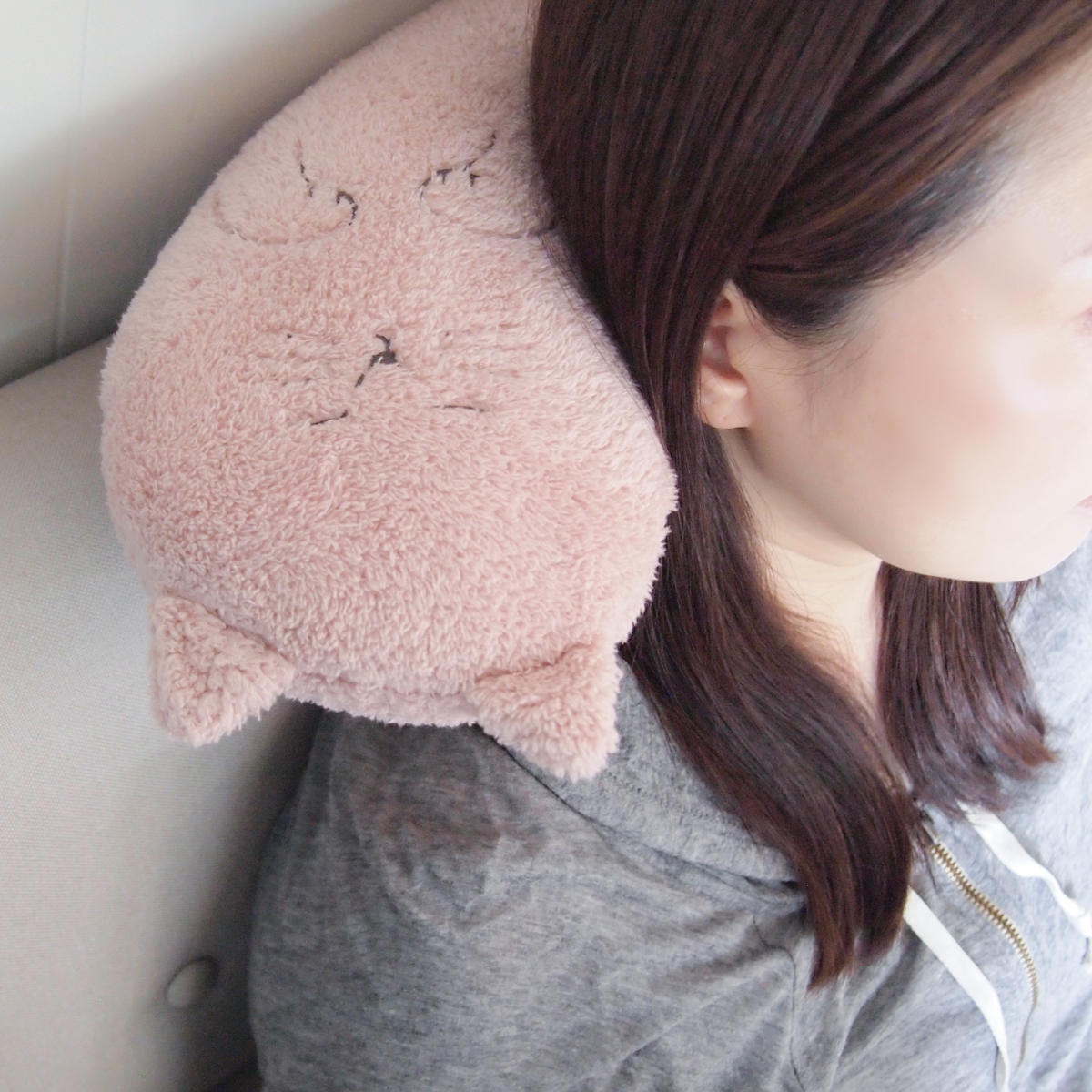 ネックピロー にゃふにゃふ へそ天まくら ネコ （ トラベルクッション トラベルピロー 枕 クッション ぬいぐるみ ） | TeaLife | 06