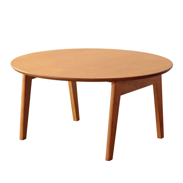 岩附 折りたたみテーブル 幅75cm ローテーブル 木製 天然木 円形 丸型